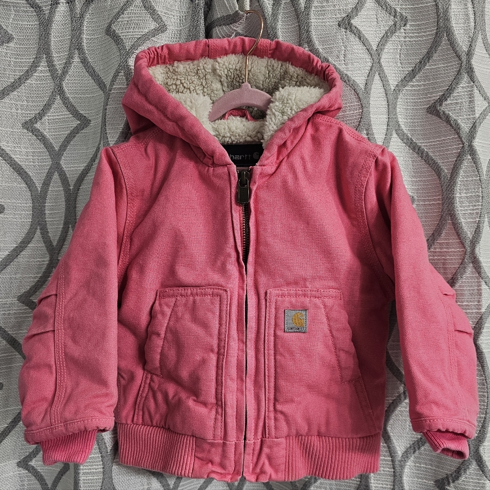 Carhartt Pink Hooded Baby Jacket 18 Months